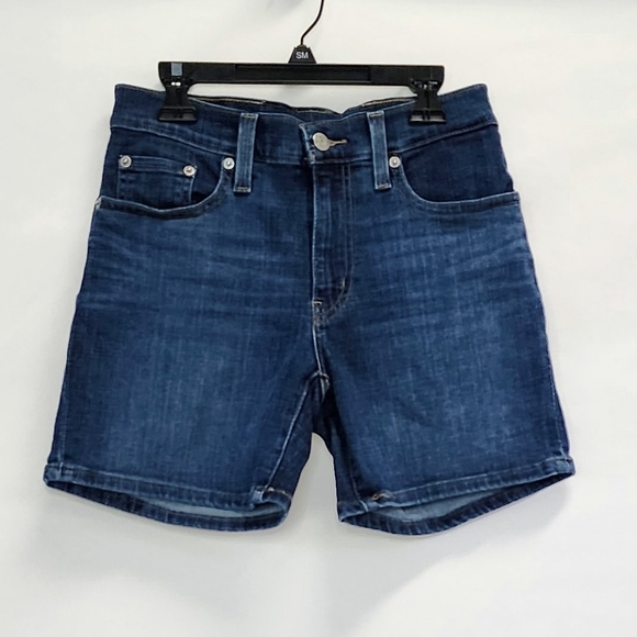 Levi's Pants - Levi's Medium Length Mid Rise Dark Wash Denim Jean Shorts